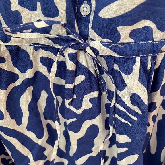 NWT H&M Bright Blue Pattern Linen Blend Short Dress Size: Medium - Picture 11 of 12